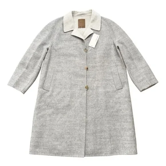 LE 17 SEPTEMBRE Gray Wool Blend Lined Coat Size 38 US 6 Minimalist - Picture 2 of 7